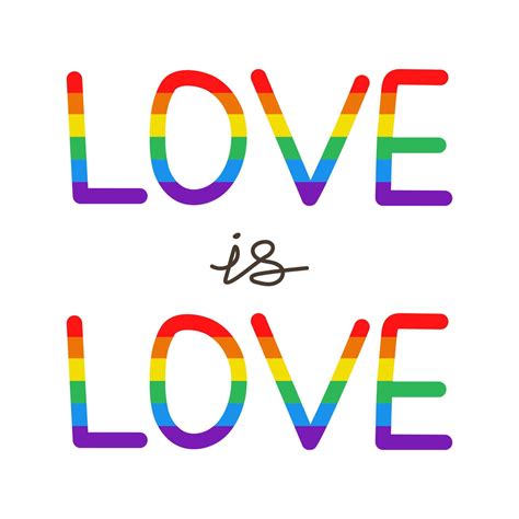 vector liefde is liefdeszin lgbt tekst belettering in regenboogkleuren 9275422 vectorkunst