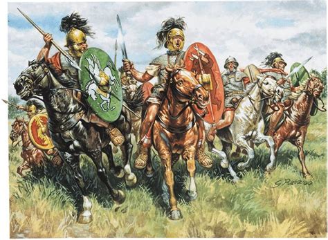 Republican Cavalry Charge Art By Giuseppi Rava Ancient Rome Ancient