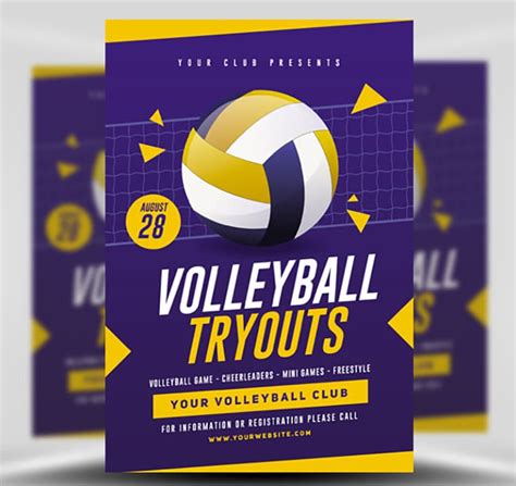 Volleyball Tryouts Flyer Template Flyerheroes