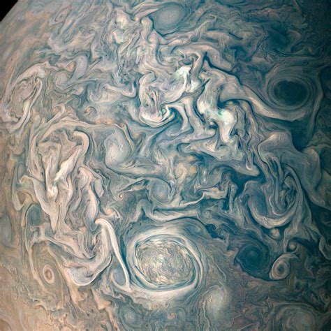 Nasas Juno Spacecraft Views Chaotic Clouds Of Jupiter