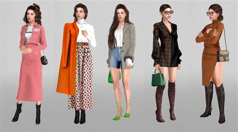 Alizée Lookbook 159 In 2022 Fashion Sims 4 Gucci Skirt