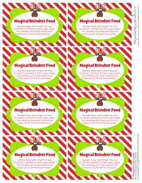 Free Printable Reindeer Food Label Reindeer Food Kids Christmas