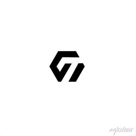 Gt Logo Design Modern Vector Wall Stickers Shape Simple Background