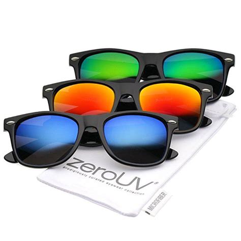 Zerouv Retro Colored Mirror Polarized Lens Square Horn Rimmed Sunglasses 55mm Colored Mirror