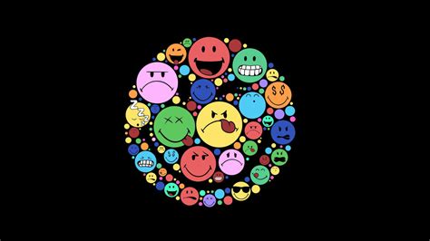 Smile Circle Minimal Emojis Oled 5k Wallpaperhd Artist Wallpapers4k