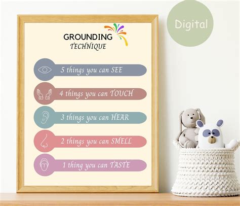 54321 Grounding Technique Poster For Kids Calming Corner Etsy