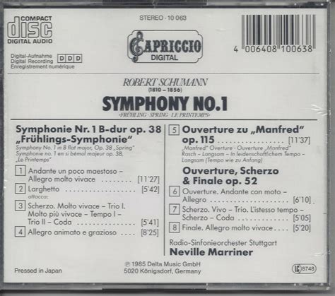 neville marriner robert schumann symphony no 1 new sealed classical cd ebay