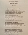 [POEM] Walking Away by Cecil Day Lewis (Daniel’s dad). That last stanza ...