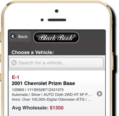 black book car values mobile app dealership