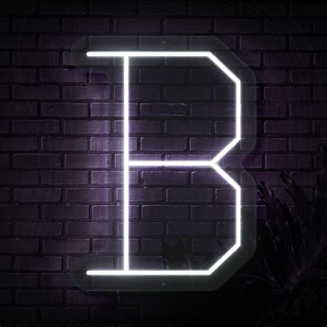 Personalized Initial Letter B Neon Sign Sketch And Etch
