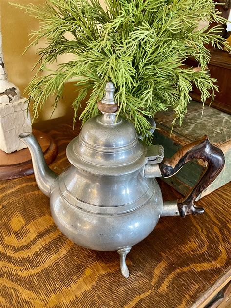 Pewter Teapot Vintage Stieff Pewter Coffee Pot Rosewood Etsy