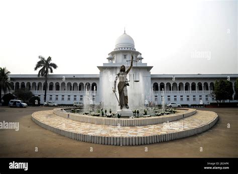 A Lady Justice Statue Stands In Front Of The Supreme Court Complex In Dhaka Bangladesh On