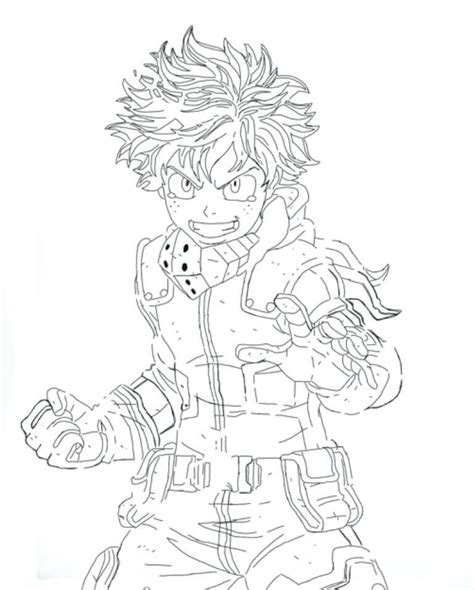 Deku Luchando Para Colorear Imprimir E Dibujar Coloringonly Com