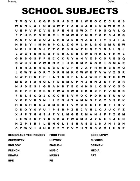 School Subjects Word Search Wordmint Word Search Printable Photos