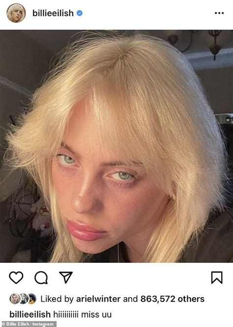 Billie Eilish Shares Selfie As She Posts To Instagram For First Time