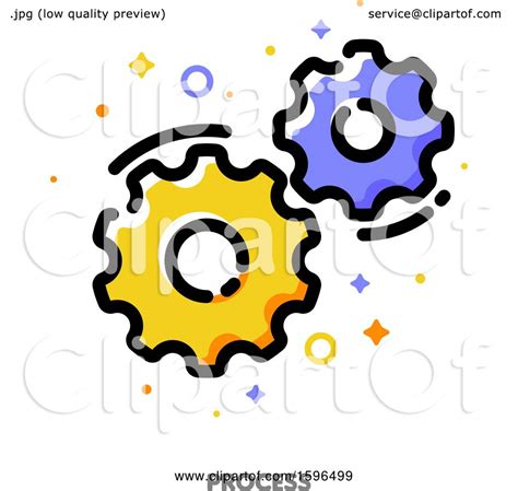 Clipart Of A Process Gears Icon Royalty Free Vector Illustration By