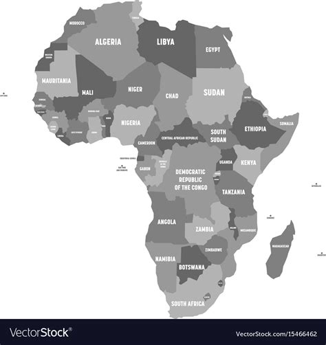 Political Map Africa In Four Shades Grey Vector Image