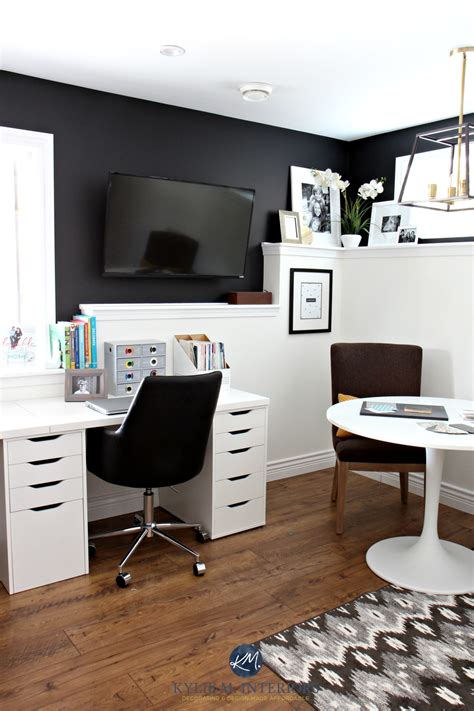 Kylie M Interiors Home Office With Sherwin Tricorn Black