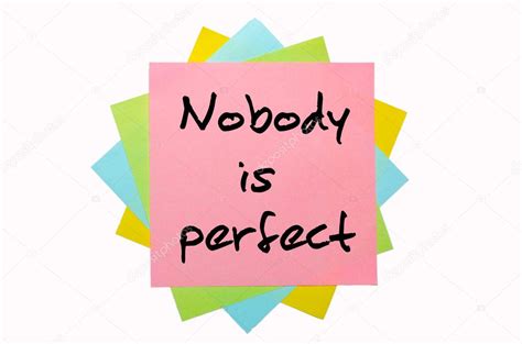 Proverb Nobody Is Perfect Written On Bunch Of Sticky Notes — Stock
