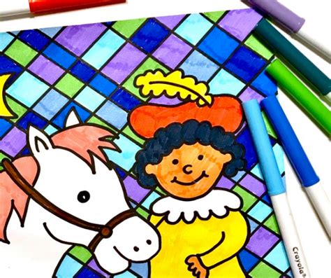 Verschillende knutselelementen en erg leuk om te maken en daarna mee te spelen. Sinterklaas mozaïek kleurplaten tekenen en kleuren » Crea met kids