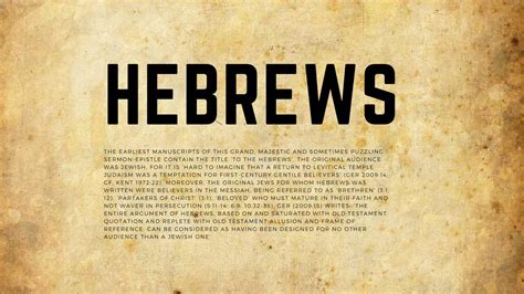 Hebrews • Faithequip