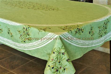 Petite Olive Green Round Rectangle Cotton French Provence Tablecloths