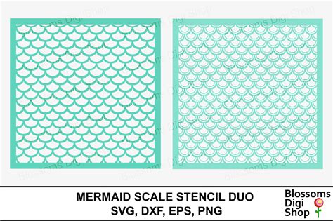 Mermaid Scale Stencil Duo