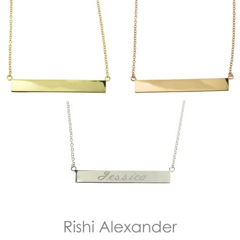 Personalized 925 Sterling Silver Horizontal Bar Name Necklace