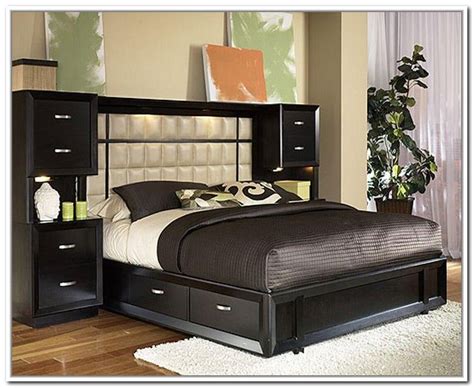 You first build the bed, and then the headboard. Image of: Queen Bed Frame With Storage Headboard Full Size ...