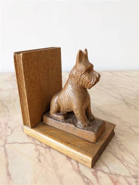 Pair Of Vintage 1950s Scotty Dog Wooden Bookends In The Form Etsy