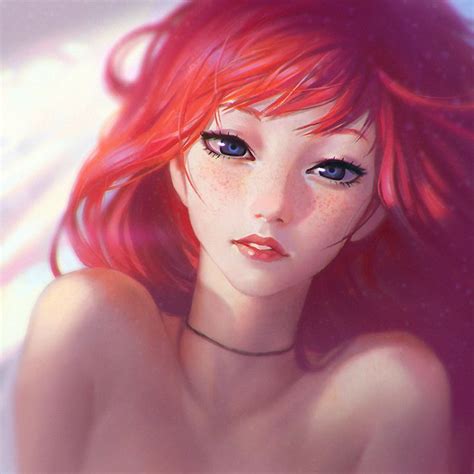 Freckles By Kr0npr1nz On Deviantart Anime Red Hair Digital Art Girl