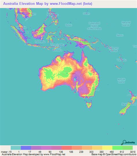Elevation Map Of Australia