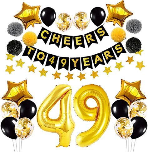 Succris 49th Birthday Decorations Balloons，49th Anniversary