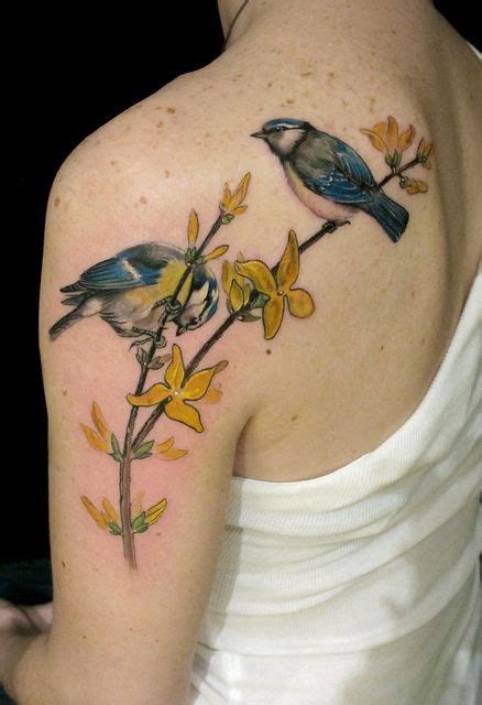 Beautiful Realistic Bird Tattoo On Shoulder Blade Tattooimagesbiz