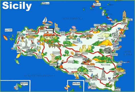 Sicily Tourist Map Printable Map Of Sicily Printable Maps