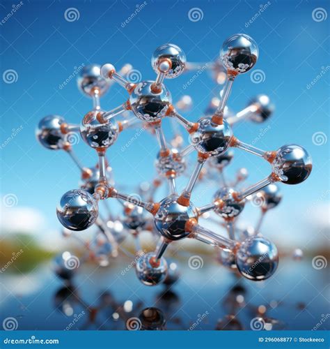 Abstract Photorealistic Image Of Ionic Molecule With Metal Reflections