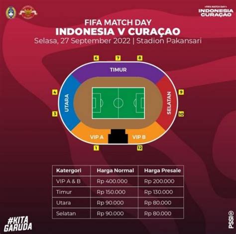 Daftar Harga Tiket Timnas Indonesia Vs Curacao Di Stadion Pakansari E