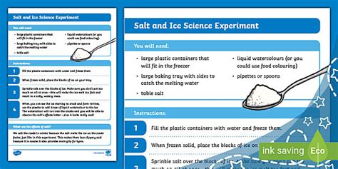Salt And Ice Science Experiment Teacher Made Twinkl