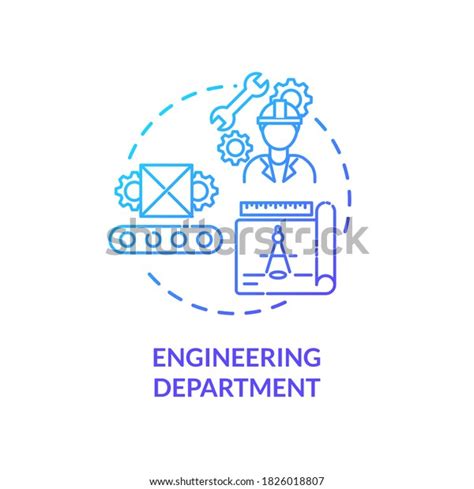 Engineering Department Blue Gradient Concept Icon Stock Vector Royalty