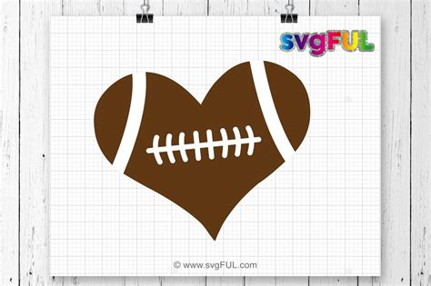 Football Heart, Football Love Svg, Football SVG, Football Cut Files By svgFUL | TheHungryJPEG.com