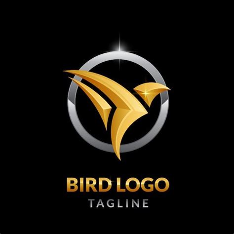 Luxury Gold Bird Logo With Silver Circle Premium Vector Freepik