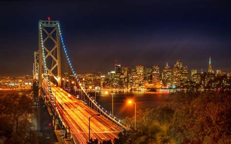 Download San Francisco Man Made Bay Bridge Hd Wallpaper