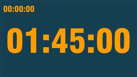 1 Hour 45 Minute Timer With End Alarm Time Elapsed And Progress Bar