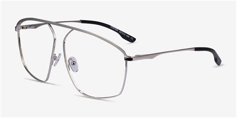 station aviator silver full rim eyeglasses eyebuydirect canada