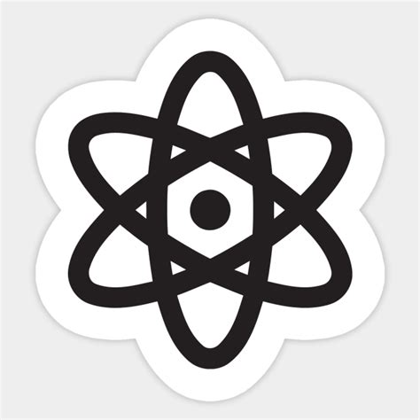 Neutron Atom Logo Icon Black Symbol Emoticon Atom Sticker Teepublic