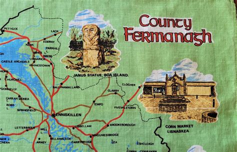 Map Of County Fermanagh Northern Ireland Uk Souvenir Dish Or Etsy Uk
