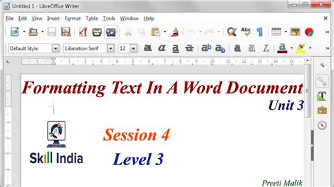 Formatting Text In A Word Documentsession 411th Class Youtube