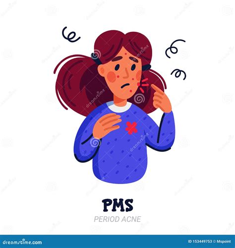 Premenstrual Syndrome Menstrual Pain Disease Symptoms Concept Vector Illustration