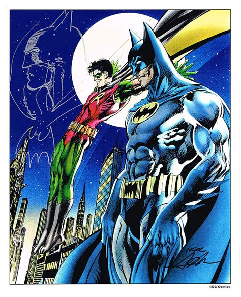 Neal Adams Signed Batman Art Print Plus Original Artwork