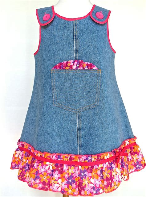 Toddlers Denim Dress Fall Dress Upcycled Denim By 8thdaystudio Denim